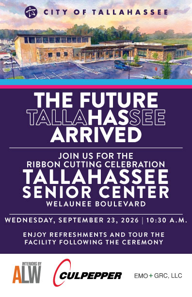 Join us for the ribbon cutting celebration of the new Tallahassee Senior Center on Welaunee